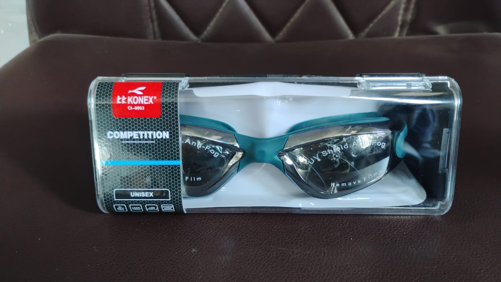 Knx Professional Anti-Fog UV Protection Swimming Goggles with Mirrored Lenses and Earplugs Knx Professional Anti-Fog UV Protection Swimming Goggles with Mirrored Lenses and Earplugs